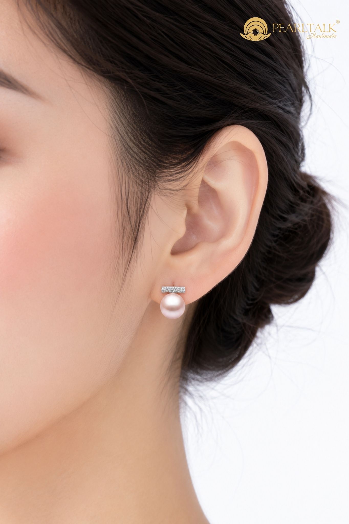 BÔNG TAI NGỌC TRAI HỒNG TÍM 8MM